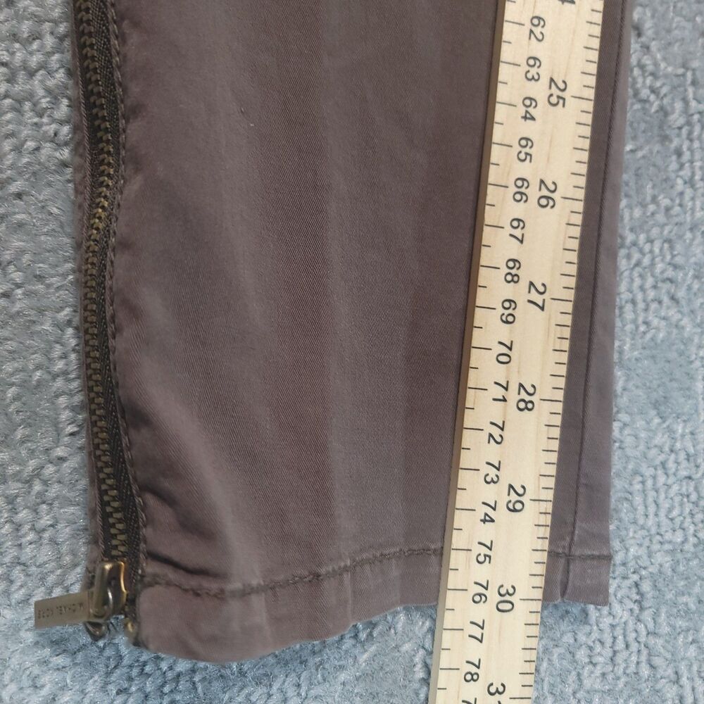 Michael Kors Womens 4 (30x30) Pants Ankle Zip Low Rise Brown Stretch Trousers - Picture 8 of 13